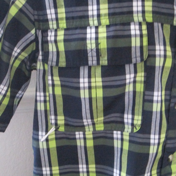 Big Sky Outfitters Men’s M Short Sleeve Collared Casual Blue Green Plaid Button - Picture 3 of 7